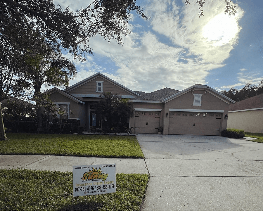 Completed new roof installation on a Central Florida home by Sunny Roofing